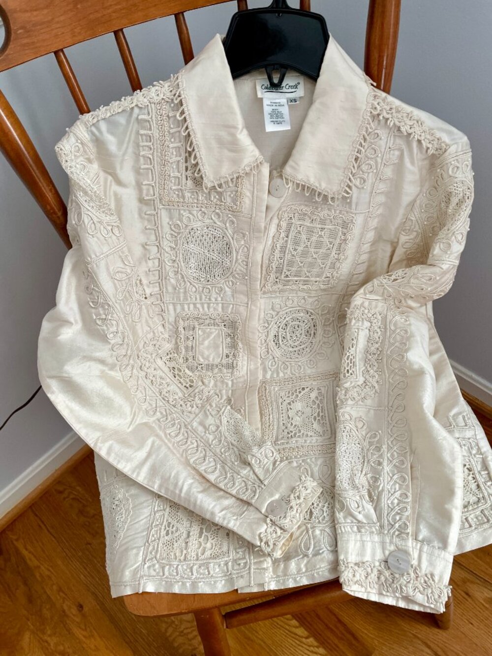 Ivory Silk Jacket - Picture 3 of 8